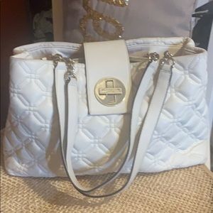 KATE ♠️ SPADE cream quilted leather handbag.